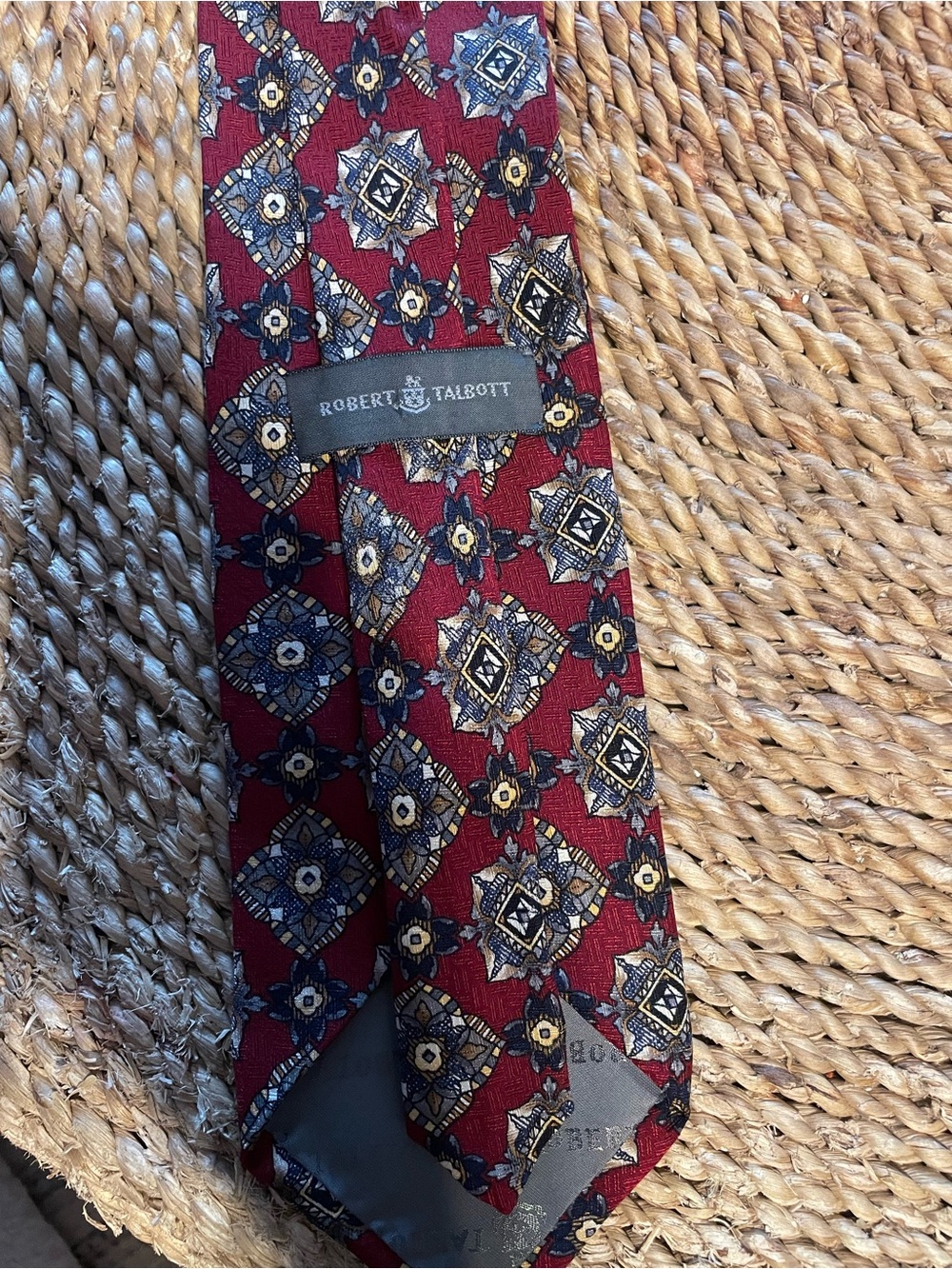 Robert Talbott Red Geometric Medallion Silk Tie